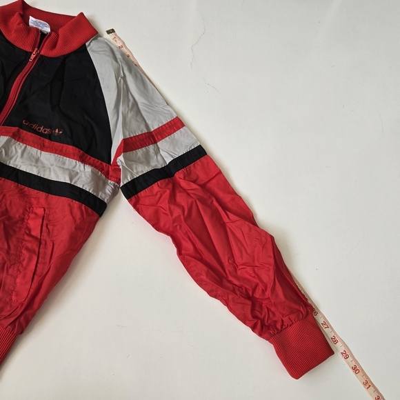Adidas Windbreaker Jacket Men's S Full Zip Colorblock Zip Pockets VTG 1970S RED - Picture 16 of 16
